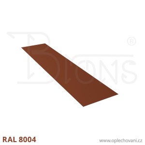 Rovinný plech pozinkovaný lakovaný 450 x 2000 mm | cihlově červená RAL 8004