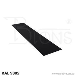 Rovinný plech pozinkovaný lakovaný 450 x 2000 mm | černá RAL 9005
