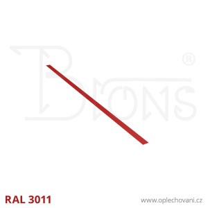 Rovinný plech pozinkovaný lakovaný 50 x 2000 mm | vínově červená RAL 3011