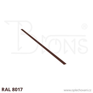 Rovinný plech pozinkovaný lakovaný 50 x 2000 mm | hnědá RAL 8017