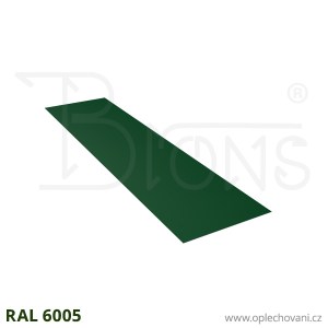Rovinný plech pozinkovaný lakovaný 500 x 2000 mm | tmavě zelená RAL 6005