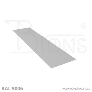 Rovinný plech pozinkovaný lakovaný 500 x 2000 mm | stříbrná RAL 9006