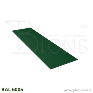 Rovinný plech pozinkovaný lakovaný 550 x 2000 mm | tmavě zelená RAL 6005