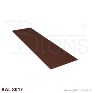Rovinný plech pozinkovaný lakovaný 550 x 2000 mm | hnědá RAL 8017