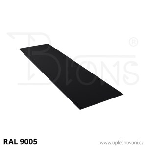 Rovinný plech pozinkovaný lakovaný 550 x 2000 mm | černá RAL 9005