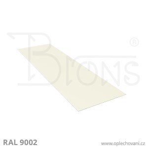 Rovinný plech pozinkovaný lakovaný 600 x 2000 mm | šedobílá RAL 9002