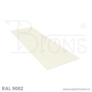 Rovinný plech pozinkovaný lakovaný 650 x 2000 mm | šedobílá RAL 9002