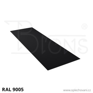Rovinný plech pozinkovaný lakovaný 650 x 2000 mm | černá RAL 9005