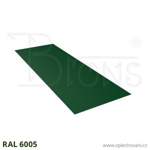 Rovinný plech pozinkovaný lakovaný 700 x 2000 mm | tmavě zelená RAL 6005