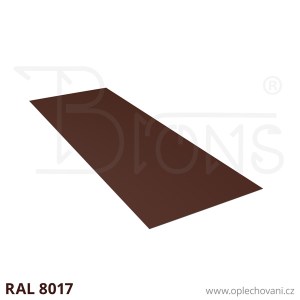 Rovinný plech pozinkovaný lakovaný 700 x 2000 mm | hnědá RAL 8017