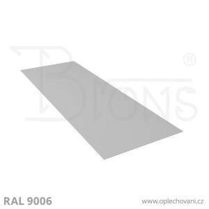 Rovinný plech pozinkovaný lakovaný 700 x 2000 mm | stříbrná RAL 9006