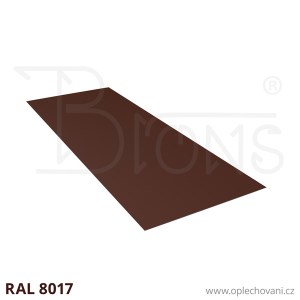 Rovinný plech pozinkovaný lakovaný 750 x 2000 mm | hnědá RAL 8017