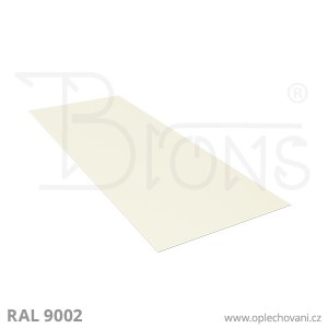 Rovinný plech pozinkovaný lakovaný 750 x 2000 mm | šedobílá RAL 9002