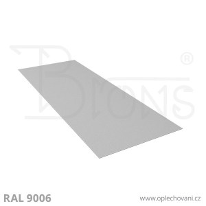 Rovinný plech pozinkovaný lakovaný 750 x 2000 mm | stříbrná RAL 9006