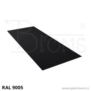 Rovinný plech pozinkovaný lakovaný 800 x 2000 mm | černá RAL 9005