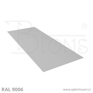 Rovinný plech pozinkovaný lakovaný 800 x 2000 mm | stříbrná RAL 9006