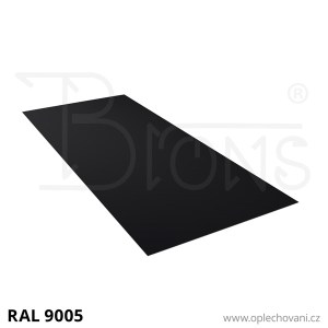 Rovinný plech pozinkovaný lakovaný 850 x 2000 mm | černá RAL 9005