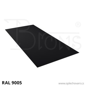 Rovinný plech pozinkovaný lakovaný 900 x 2000 mm | černá RAL 9005