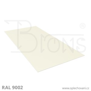 Rovinný plech pozinkovaný lakovaný 950 x 2000 mm | šedobílá RAL 9002