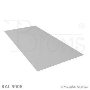 Rovinný plech pozinkovaný lakovaný 950 x 2000 mm | stříbrná RAL 9006