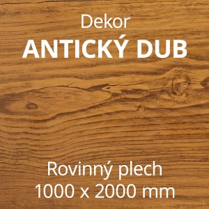 Rovinný plech pozinkovaný lakovaný 1000 x 2000 mm | dekor antický dub