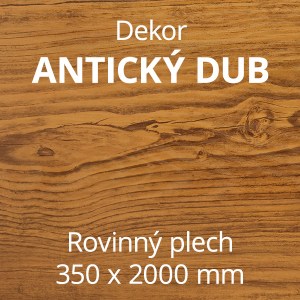 Rovinný plech pozinkovaný lakovaný 350 x 2000 mm | dekor antický dub