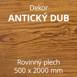 Rovinný plech pozinkovaný lakovaný 500 x 2000 mm | dekor antický dub