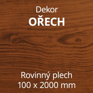 Rovinný plech pozinkovaný lakovaný 100 x 2000 mm | dekor ořech