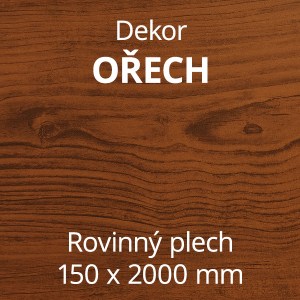 Rovinný plech pozinkovaný lakovaný 150 x 2000 mm | dekor ořech