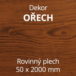 Rovinný plech pozinkovaný lakovaný 50 x 2000 mm | dekor ořech