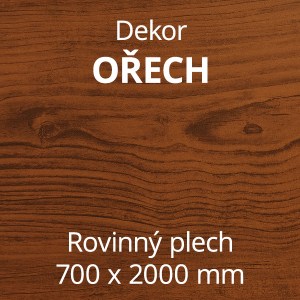Rovinný plech pozinkovaný lakovaný 700 x 2000 mm | dekor ořech
