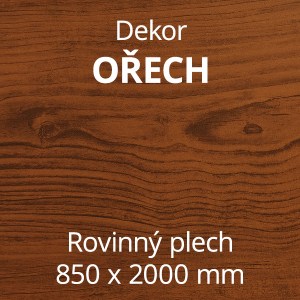 Rovinný plech pozinkovaný lakovaný 850 x 2000 mm | dekor ořech
