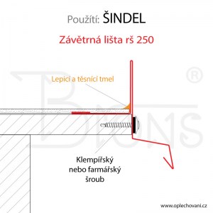 Závětrná lišta rš 250 šedobílá - obr. 3