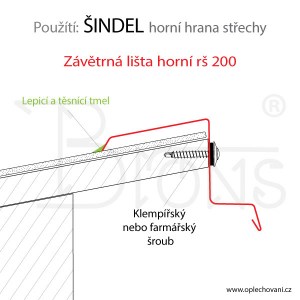 Závětrná lišta horní rš 200 hnědá - obr. 4