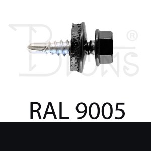 Samovrtný šroub spojovací pro plechy v přesahu 4,8 x 19 RAL 9005 černá