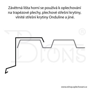 Závětrná lišta horní rš 380 tmavě zelená - obr. 3