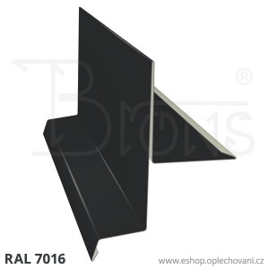 Závětrná lišta ZL375, tmavě šedá RAL7016