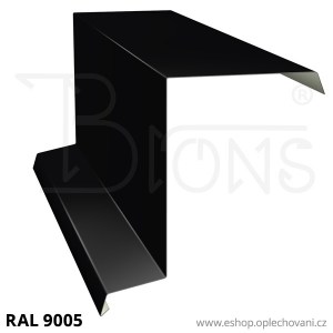 Závětrná lišta horní ZLH380, černá RAL9005