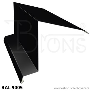 Závětrná lišta na pultovou střechu ZLPS333, černá RAL9005
