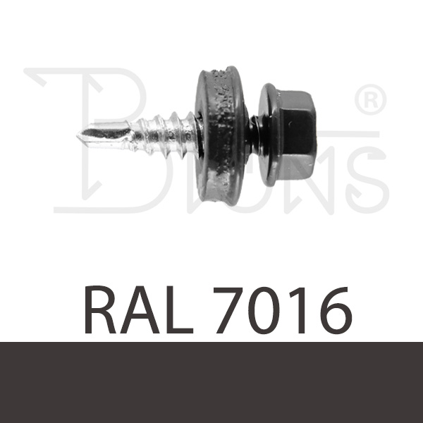 Samovrtný šroub spojovací pro plechy v přesahu 4,8 x 19 RAL 7016 tmavě šedá