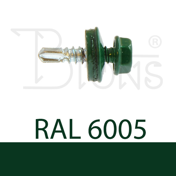 Samovrtný šroub spojovací pro plechy v přesahu 4,8 x 19 RAL 6005 tmavě zelená