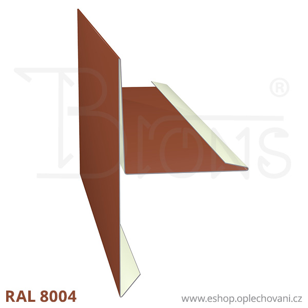 Závětrná lišta ZL333, cihlově červená RAL8004