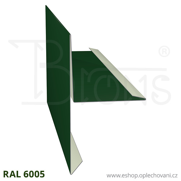 Závětrná lišta ZL333, tmavě zelená RAL 6005