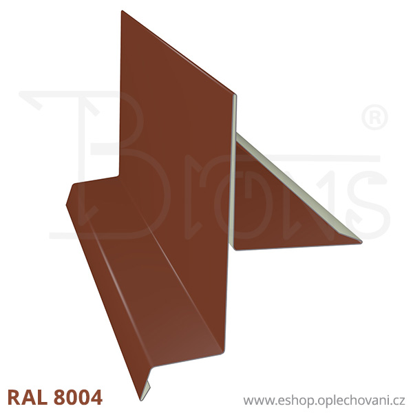 Závětrná lišta ZL375, cihlově červená RAL8004