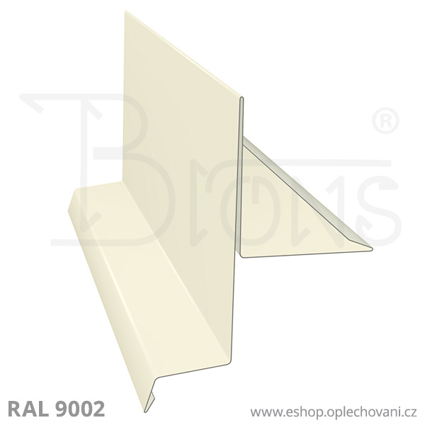 Závětrná lišta ZL375, šedobílá RAL 9002