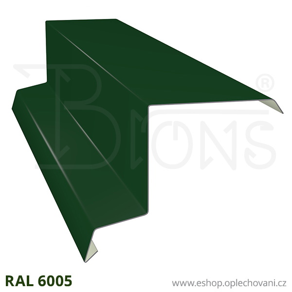 Závětrná lišta horní ZLH200 tmavě zelená RAL 6005